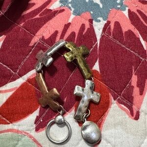 Multicolor Cross Charm Bracelet